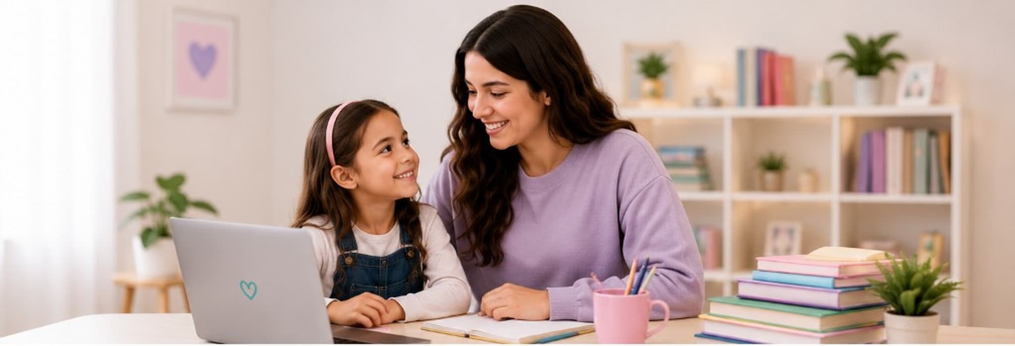 Miss Kathy guiding a young learner during an online English lesson